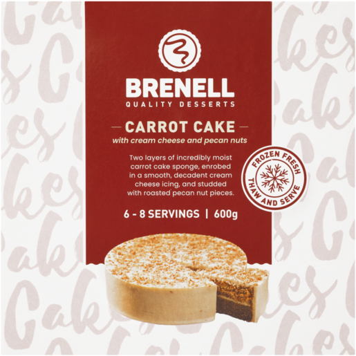 Brenell Frozen Carrot Cake 600g