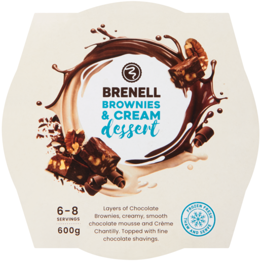 Brenell Frozen Brownies & Cream Dessert 600g