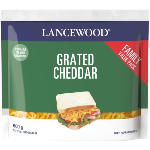 LANCEWOOD Grated Cheddar Cheese 600g 