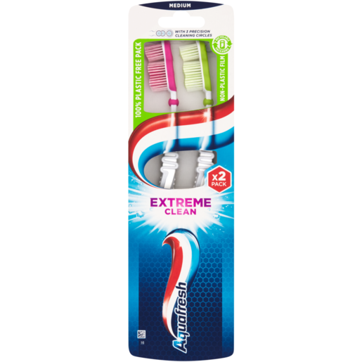 Aquafresh Extreme Clean Medium Toothbrush 2 Pack