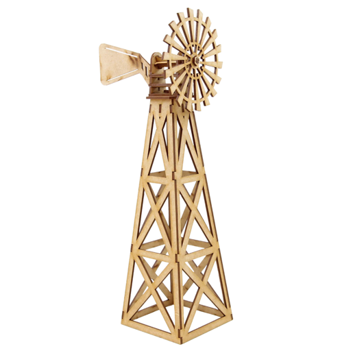 3D Buildable Wooden Model Windmill Farm
