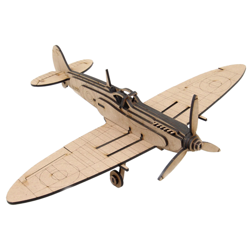 3D Buildable Wooden Model 1938 Single-Seater British Supermarine Fighter Aircraft