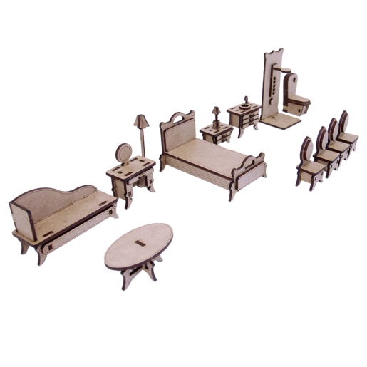3D Buildable Wooden Model Princess Furniture