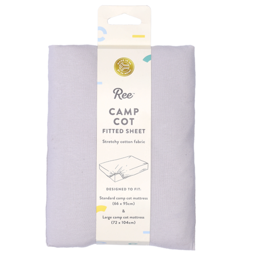 Ree Grey Plain Camp Cot Fitted Sheet