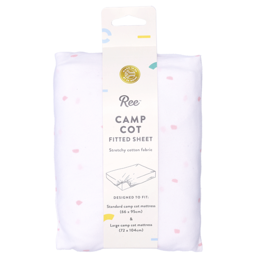 Ree White Dotted Camp Cot Fitted Sheet
