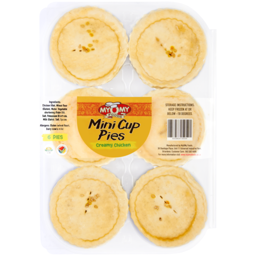My O My Foods Frozen Creamy Chicken Mini Cup Pies 6 Pack