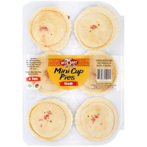 My O My Foods Frozen Steak Mini Cup Pies 6 Pack