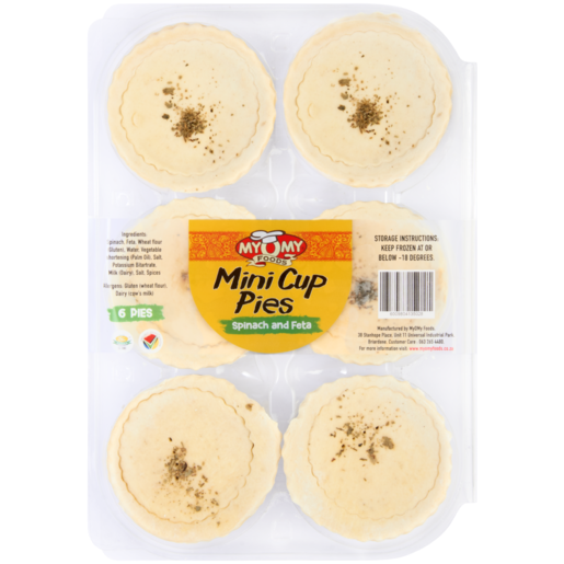 My O My Foods Frozen Spinach & Feta Mini Cup Pies 6 Pack