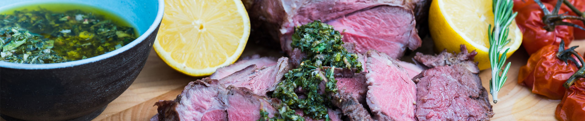 Butterflied Leg Of Lamb With Rosemary And Mint Salsa Verde