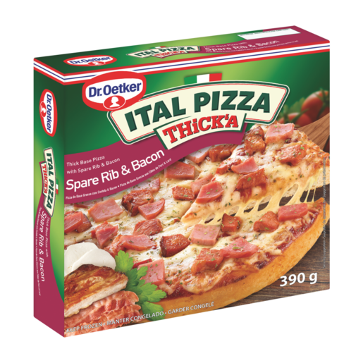 Dr. Oetker Frozen Ital Pizza Spare Rib & Bacon Thick'a Pizza 390g