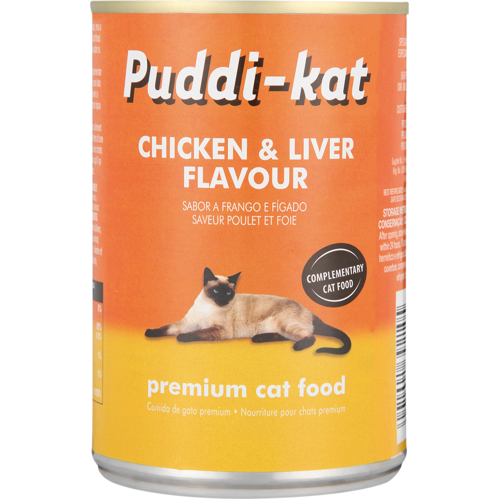 Puddi-Kat Chicken & Liver Premium Cat Food Can 385g | Wet Cat Food ...